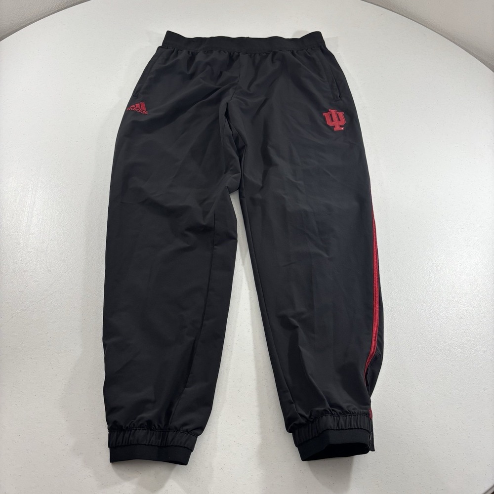 Indiana Hoosiers Adidas Team Athletic Pants Black Red Adult XLT Tall Jogger EUC! - Picture 2 of 13